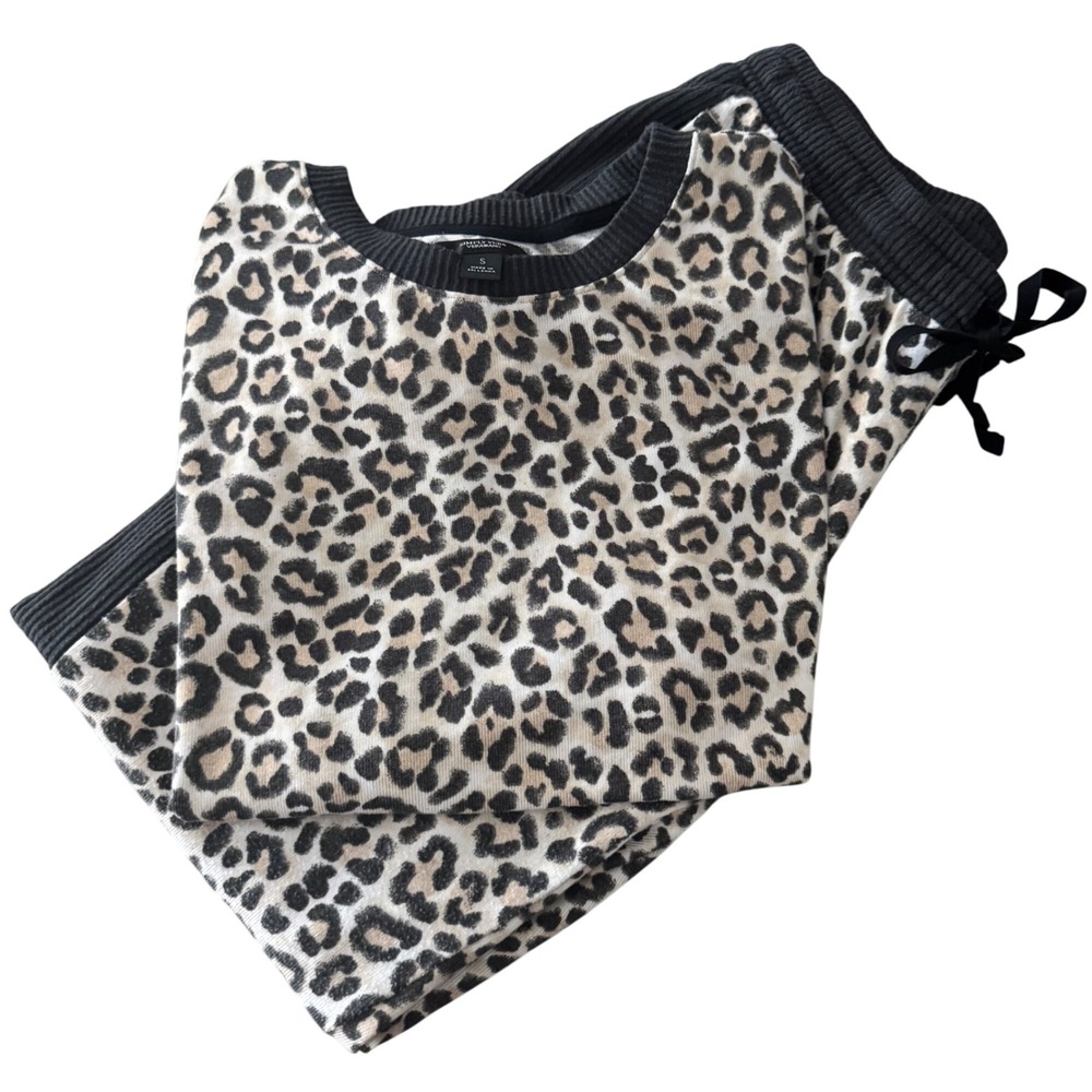 Simply Vera Vera‎ Wang Chic Leopard Print Pajama Lounge Set Small